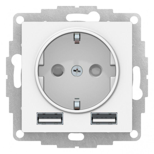 Розетка AtlasDesign 16А с 2-мя заряд. устройствами USB тип A+A 5В/2.4А 2х5В/1.2А механизм лотос SE ATN001330 Розетка AtlasDesign 16А с 2-мя заряд. устройствами USB тип A+A 5В/2.4А 2х5В/1.2А механизм лотос SE ATN001330