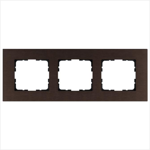 Рамка 3-м G-Metal метал. алюм. корич. Brown Jasmart G1003AZ