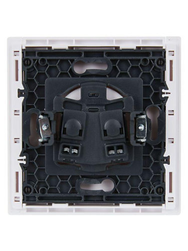 Розетка СП FORTE&PIANO FP217 10А без заземл. защ. шторки винт. крепл. бел. IEK FP-R13-10-K01 фото 3