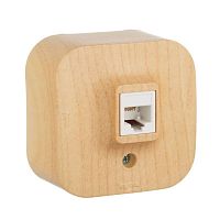 Розетка телефонная 1-м ОП Quteo RJ11 дерево IEK 782274