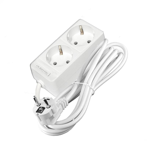 Удлинитель 2х3м с заземл. 16А IP20 3.5кВт ПВС 3х1 бел. DOMTOK 2386 фото 3