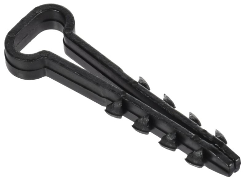 Дюбель-хомут 10х5мм для плоского кабеля нейлон черн. (уп.100шт) GENERICA UDH14-10-05-100-K02-G