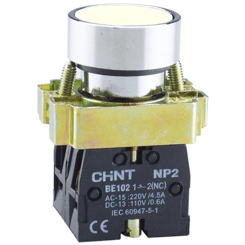 Кнопка управления NP2-BA11 без подсветки 1НО IP40 (R) бел. CHINT 573954 Кнопка управления NP2-BA11 без подсветки 1НО IP40 (R) бел. CHINT 573954