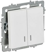 Выключатель 2-кл. СП BRITE ВС10-2-1-БрАБ 10А с индикацией механизм арктич. бел. IEK BR-V20-1-10-K91