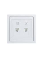 Розетка компьютер+телефон СП ZIMA бел. LEZARD 704-0288-143