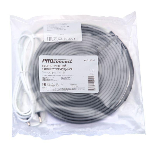 Кабель греющий саморег. 16Вт/м на трубу 4 м/64Вт PROCONNECT 51-0241 фото 6 Кабель греющий саморег. 16Вт/м на трубу 4 м/64Вт PROCONNECT 51-0241 фото 6