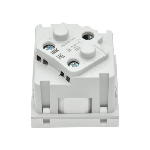 Розетка PRIMER 45град. с заземл. защ. шторки винт. зажим РКС-20-30-П-45 бел. IEK PR-KK40D-RSZH-2-2-45-K01 фото 5