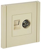 Розетка 2-м TV+RJ45 кат.6 FORTE&PIANO FP437 ваниль IEK FP-AK20-2-K10
