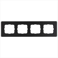 Рамка 4-м G-Glass закругленная стекло матов. черн. Jasmart G1004GB-RM