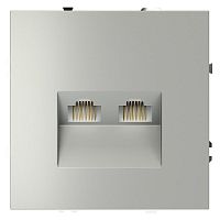 Розетка компьютерная 2-м СП S70 RJ45 + RJ45 кат.6 механизм сталь Voltum VLS060205