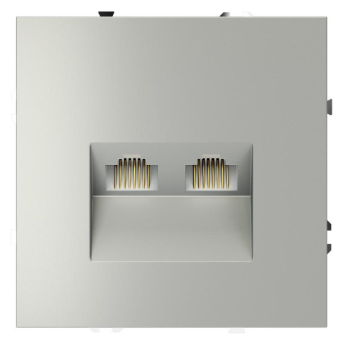 Розетка компьютерная 2-м СП S70 RJ45 + RJ45 кат.6 механизм сталь Voltum VLS060205 Розетка компьютерная 2-м СП S70 RJ45 + RJ45 кат.6 механизм сталь Voltum VLS060205