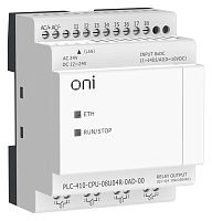 Модуль ЦПУ ПЛК 410 4 DI 4 UI (0-10 В/DI) 4 RO 12В-24В DC или 24В AC с Ethernet портом без экрана ONI PLC-410-CPU-08U04R-0AD-00