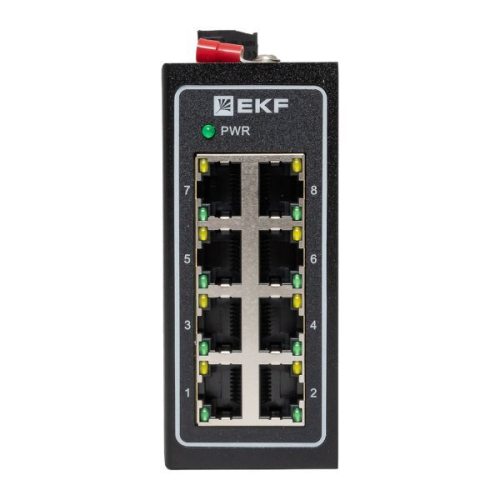 Коммутатор неуправляемый промышленный U-8T 8 портов 10/100Base-T(X) RJ45 монтаж на DIN-рейку TSX EKF TSX-U-8T фото 4