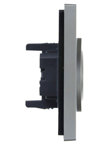 Розетка 2-м СП FORTE&PIANO FP525 10А без заземл. защ. шторки безвинт. крепл. сталь IEK FP-R23-10-1-K46 фото 4