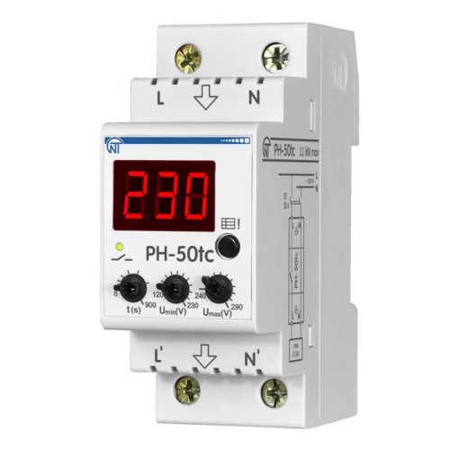 Реле напряжения РН-50tc - 50А – 220В DIN – рейка для защиты техники во всей квартире 2 DIN журнал аварий термозащита НовАтек-Электро 3425600050tc Реле напряжения РН-50tc - 50А – 220В DIN – рейка для защиты техники во всей квартире 2 DIN журнал аварий термозащита НовАтек-Электро 3425600050tc