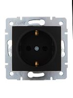 Розетка 1-м СП Karina с заземл. керамика механизм черн. бархат LEZARD 707-4288-122