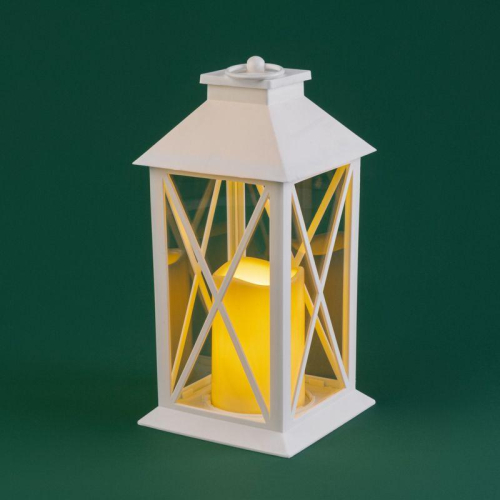 Фонарь декоративный 14х14х29см тепл. бел. со свечой корпус бел. Neon-Night 513-046 фото 7 Фонарь декоративный 14х14х29см тепл. бел. со свечой корпус бел. Neon-Night 513-046 фото 7