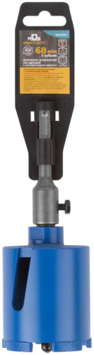 Коронка кольцевая по бетону алмазная безударная SDS-PLUS 5 зубьев 68мм в сборе MOS 33472М фото 3