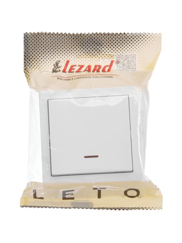 Выключатель 1-кл. ОП LETO 10А IP20 с индикацией бел. LEZARD 752-0200-111 фото 2 Выключатель 1-кл. ОП LETO 10А IP20 с индикацией бел. LEZARD 752-0200-111 фото 2