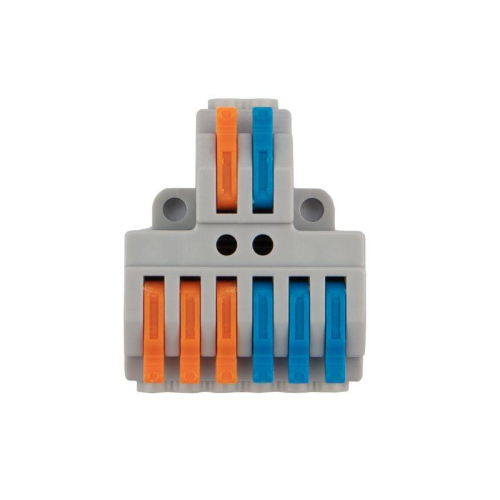 Клемма строительно-монтажная СМК проходная разветвительная 2п с монтажной площадкой 1 ввод 3 вывода на полюс Rexant 07-5234 фото 4