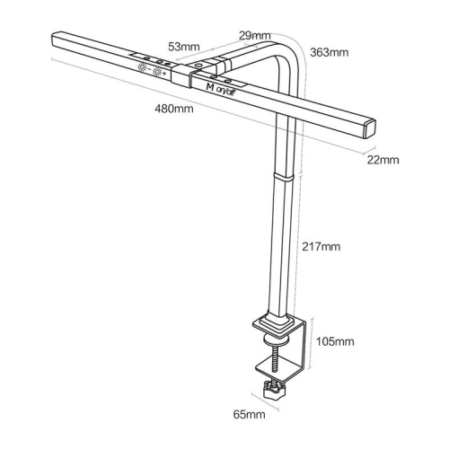Светильник Гефест для работы с мониторами Д LED 10Вт с регулированием уровня яркости и температуры свечения черн. Трансвит 45576 фото 2