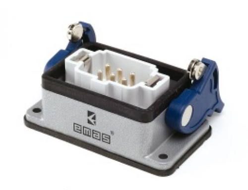 Вилка 2-фиксатора для панели 6 полюсов 16А EMAS EBM06FM42 Вилка 2-фиксатора для панели 6 полюсов 16А EMAS EBM06FM42