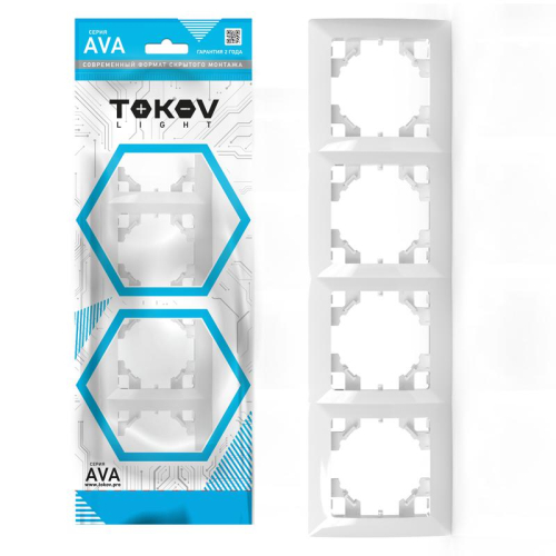 Рамка 4-м AVA бел. TOKOV LIGHT TKL-AV-RM4-C01