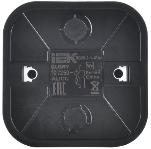 Выключатель 2-кл. ОП GLORY ВС20-2-1-ХЧм 10А с индикацией черн. матов. IEK EVH21-K02M-10 фото 3