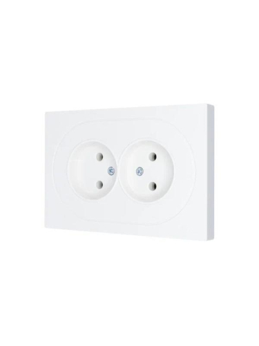 Розетка 2-м СП OSEN без заземл. ПБТ белая LEZARD 743-0200-128B фото 2