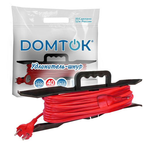 Удлинитель-шнур на рамке 1х40м без заземл. 16А IP20 3.5кВт ПВС 2х1.5 DOMTOK 2502 фото 3 Удлинитель-шнур на рамке 1х40м без заземл. 16А IP20 3.5кВт ПВС 2х1.5 DOMTOK 2502 фото 3