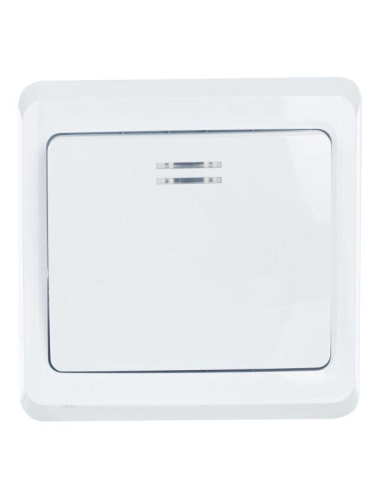 Выключатель 1-кл. СП Вега 10А IP20 ВС10-1-1-ВБ с индикацией бел. GENERICA EVV11-K01-10-DM фото 2 Выключатель 1-кл. СП Вега 10А IP20 ВС10-1-1-ВБ с индикацией бел. GENERICA EVV11-K01-10-DM фото 2