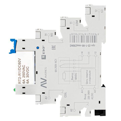 Реле промежуточное РП slim 23/1 6А 230В AC с розеткой в сборе EKF rps-23-1-60-rms230AC фото 5