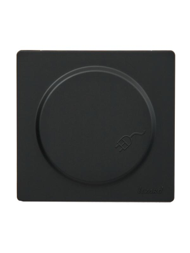 Розетка 1-м ОП LETO с заземл. с крышкой LETO ПБТ черн. бархат LEZARD 752-4200-123B фото 3