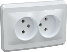 Розетка 2-м СП Вега РС12-2-ВБ без заземл. контакта без защ. штор 10А бел. GENERICA ERV20-K01-10-DM