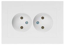 Розетка 2-м СП Accent 6-204-01 16А IP20 250В 2P AL/CU бел. Intro Б0063447