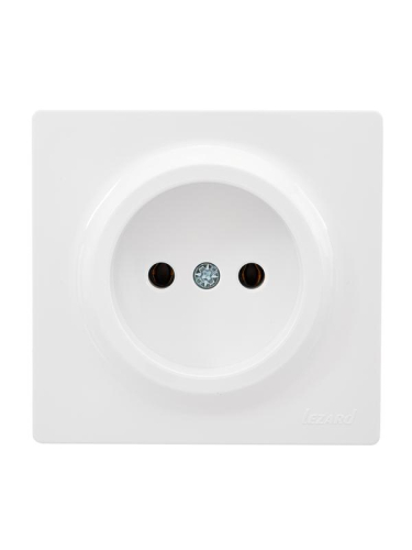 Розетка 1-м ОП LETO без заземл. ПБТ бел. LEZARD 752-0200-121B