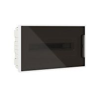 Щиток встраиваемый Фрейм (FRAME) 18мод с тонированной дверцей с 2 шинами PEN на 8 и 10 отверст. бел. DKC F18B1WD