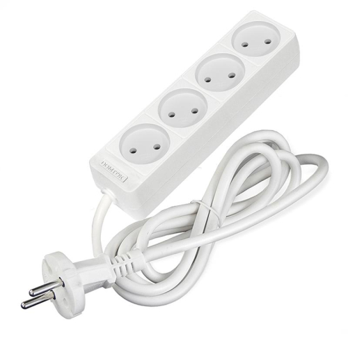 Удлинитель 4х1.5м без заземл. 10А IP20 2.2кВт ПВС 2х1 бел. DOMTOK 2354 фото 3 Удлинитель 4х1.5м без заземл. 10А IP20 2.2кВт ПВС 2х1 бел. DOMTOK 2354 фото 3