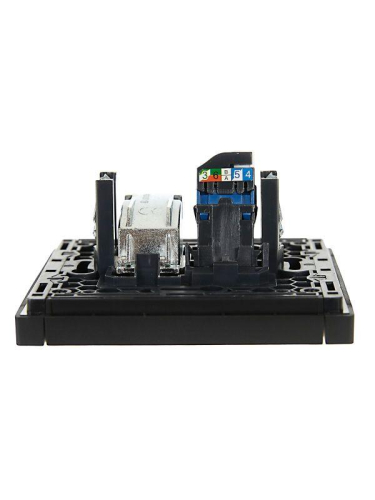 Розетка 2-м TV+RJ45 кат.6 FORTE&PIANO FP137 черн. IEK FP-AK20-2-K02 фото 3