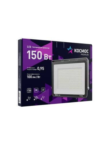 Прожектор светодиодный PREMIUM 150Вт 6500К 15000лм IP65 КОСМОС KOS_PR_LED_150 фото 4