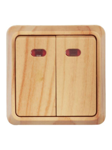 Выключатель 2-кл. ОП Октава 10А IP20 ВС20-2-1-ОС с индикацией сосна GENERICA EVO21-K03-10-DC фото 6