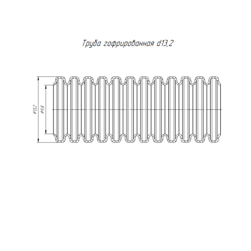 Труба гофрированная ПА dвн 9.8мм dнар 13.2мм безгалоген. (HF) разрезная черн. (уп.10м) Промрукав PR02.0364 фото 3