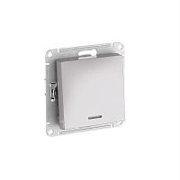 Переключатель 1-кл. AtlasDesign (сх. 6а) 10AX с подсветкой быстрозажим. клем. механизм алюм. SE ATN000363S