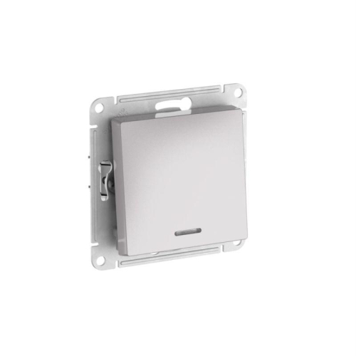 Переключатель 1-кл. AtlasDesign (сх. 6а) 10AX с подсветкой быстрозажим. клем. механизм алюм. SE ATN000363S