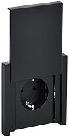 Розетка СП FORTE&PIANO 16А IP44 FP121 с заземл. защ. шторки с крышкой винт. крепл. черн. IEK FP-R16-16-44-K02