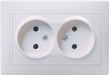 Розетка 2-м СП Кварта 10А IP20 без заземл. без защ. шторок бел. GENERICA ERK23-K01-10-DM