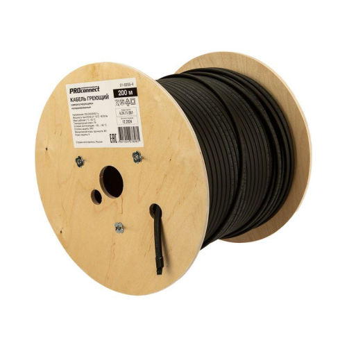 Кабель греющий саморег. для труб водостоков крыш 40КНС-2ЛП-65/85 UV неэкранированный 40Вт/м 200м PROCONNECT 51-0255-4 Кабель греющий саморег. для труб водостоков крыш 40КНС-2ЛП-65/85 UV неэкранированный 40Вт/м 200м PROCONNECT 51-0255-4