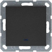 Переключатель проходной 1-кл. 10А IP20 с подсветкой механизм антрацит Jasmart G3012NB