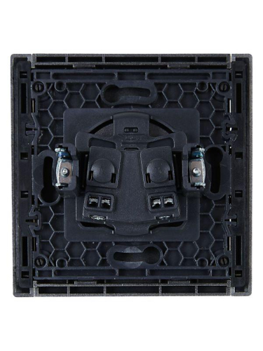 Розетка 1-м СП FORTE&PIANO FP517 10А без заземл. защ. шторки винт. крепл. сталь IEK FP-R13-10-K46 фото 3