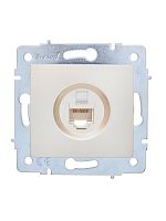 Розетка компьютерная 1-м СП ASTI IP20 RJ45 механизм Cat 5e жемчуж./бел. перламутр. LEZARD 7081-3088-139